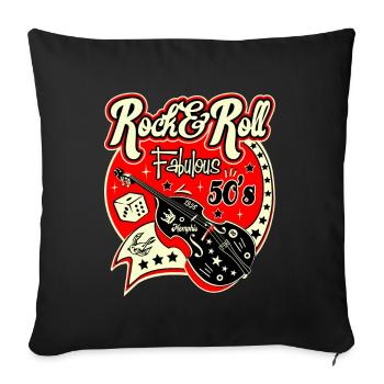 Rockabilly Music Retro 50s Sock Hop Dance Rockers - Sofa pillowcase 17,3'' x 17,3'' (45 x 45 cm) - black - Front