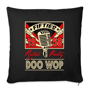 Doo Wop 1950s Sock Hop Dance Vintage Rockabilly - Sofa pillowcase 17,3'' x 17,3'' (45 x 45 cm) - black - Front
