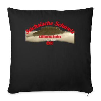 Sächsiche Schweiz - Lilienstein - Sofakissenbezug 45 x 45 cm - Schwarz - Vorne