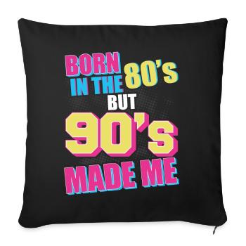 90s 90s costume 90s fashion 90s party - Sofa pillowcase 17,3'' x 17,3'' (45 x 45 cm) - black - Front