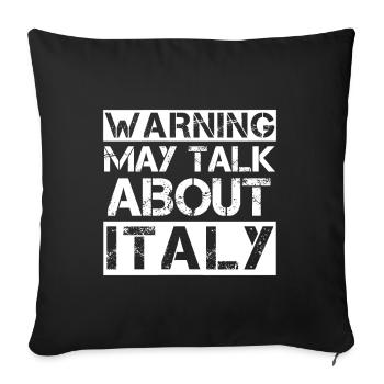 Cadeau d'Italie drôle de dicton italien - Housse de coussin décorative 45 x 45 cm - noir - Devant