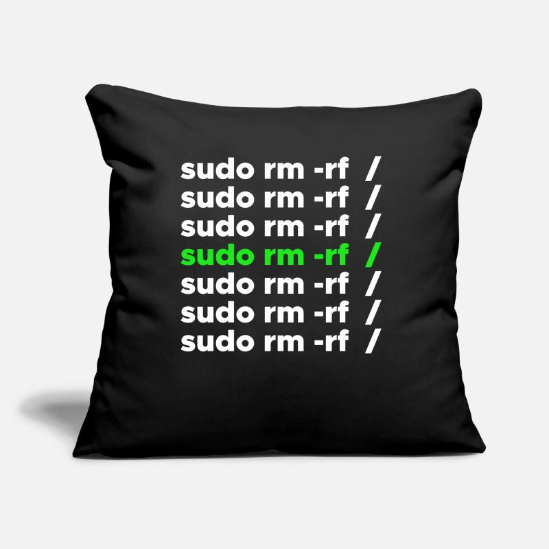 Linux geek sudo rm -rf nerd disant Housse de coussin décorative 45 x 45 cm
