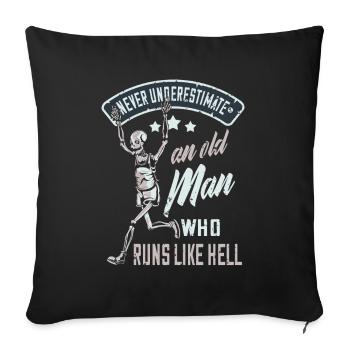 En cours d'exécution sport en cours d'exécution drôle disant coureur vieil homme - Housse de coussin décorative 45 x 45 cm - noir - Devant