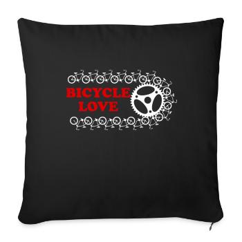 Bicycle chain Bicycle Love cyclist gift - Sofa pillowcase 17,3'' x 17,3'' (45 x 45 cm) - black - Front