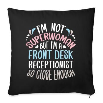 Receptionist Reception Job Pension Reception Hotel - Sofa pillowcase 17,3'' x 17,3'' (45 x 45 cm) - black - Front