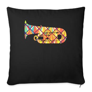 Tuba geometrische Hemden - Sofakissenbezug 45 x 45 cm - Schwarz - Vorne