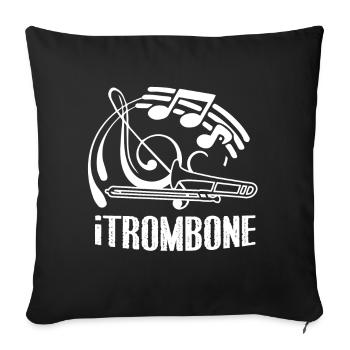 Trombone Funny Trombone - Sofa pillowcase 17,3'' x 17,3'' (45 x 45 cm) - black - Front