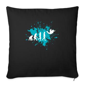 Fallschirmspringen Fallschirm - Sofakissenbezug 45 x 45 cm - Schwarz - Vorne