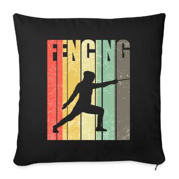 Funny fencing sport fencing fencer epee fight - Sofa pillowcase 17,3'' x 17,3'' (45 x 45 cm) - black - Front