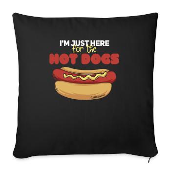 Hotdog Hot Dog Lusitg Fast Food - Sofa pillowcase 17,3'' x 17,3'' (45 x 45 cm) - black - Front