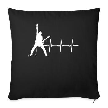 Guitarist Heartbeat Music Instrument - Sofa pillowcase 17,3'' x 17,3'' (45 x 45 cm) - black - Front