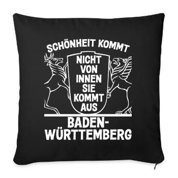 Baden und Badner cooler lustiger Spruch - Sofakissenbezug 45 x 45 cm - Schwarz - Vorne