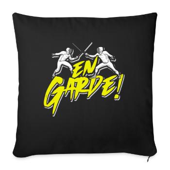Fencing saying fencing mask duel saber sport fight - Sofa pillowcase 17,3'' x 17,3'' (45 x 45 cm) - black - Front