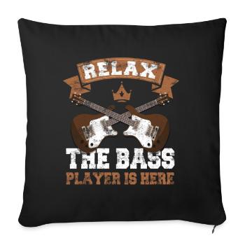 Bassiste bassiste bassiste EADG - Housse de coussin décorative 45 x 45 cm - noir - Devant
