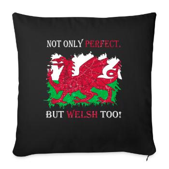 Drapeau du Pays de Galles St Davids Day Cymraeg armoiries galloises - Housse de coussin décorative 45 x 45 cm - noir - Devant