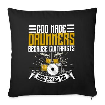 Batterie la musique drum n bass batterie cymbales - Housse de coussin décorative 45 x 45 cm - noir - Devant
