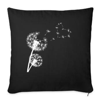 Dandelion with a heart - Sofa pillowcase 17,3'' x 17,3'' (45 x 45 cm) - black - Front