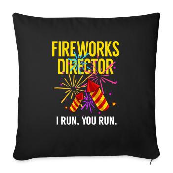 Feuerwerk Pyrotechniker Kracher Rakete - Sofakissenbezug 45 x 45 cm - Schwarz - Vorne