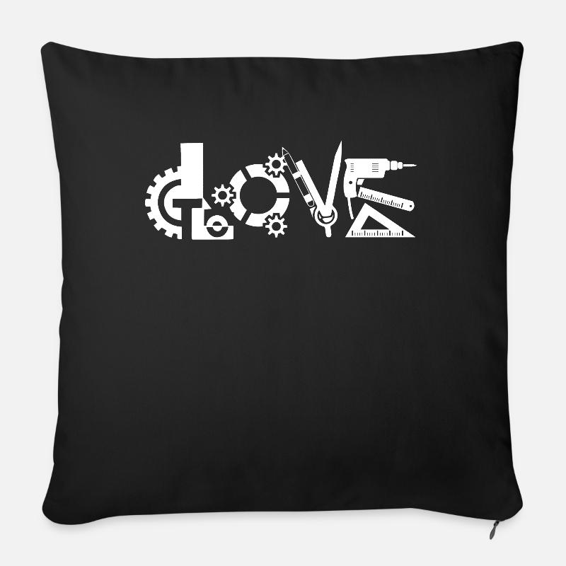 Bauingenieur Liebe Bauingenieur - Sofakissenbezug 45 x 45 cm - Schwarz