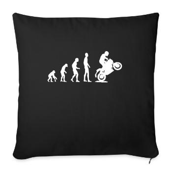 Evolution Motorrad - Sofakissenbezug 45 x 45 cm - Schwarz - Vorne