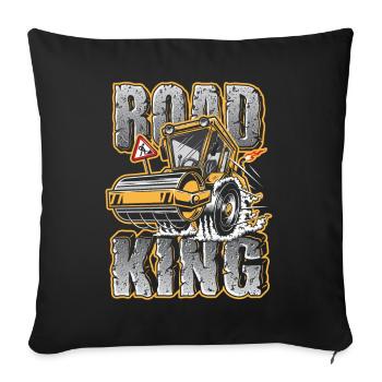 Construction worker road construction construction roller gift - Sofa pillowcase 17,3'' x 17,3'' (45 x 45 cm) - black - Front