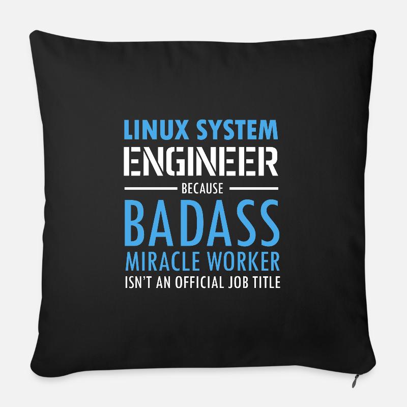 Geek Linux dit un informaticien nerd - Housse de coussin décorative 45 x 45 cm - noir