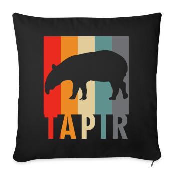 Tapir - Retro Design Saying - Sofa pillowcase 17,3'' x 17,3'' (45 x 45 cm) - black - Front