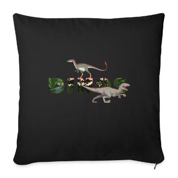 Dinosaur Dinos Tyrannosaurus Allosaurus - Sofa pillowcase 17,3'' x 17,3'' (45 x 45 cm) - black - Front