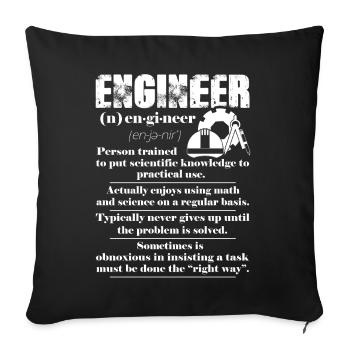 Engineer Definition - Sofa pillowcase 17,3'' x 17,3'' (45 x 45 cm) - black - Front
