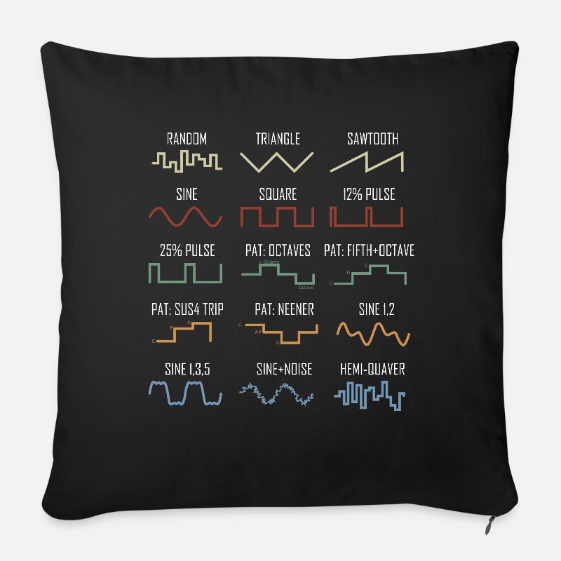 Synthesizer Vintage Waveform Retro Nerd - Sofakissenbezug 45 x 45 cm - Schwarz