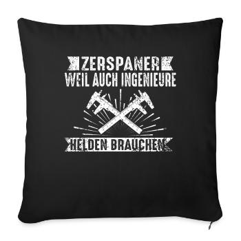 Zerspaner Zerspanungsmechaniker Dreher Fräser - Sofakissenbezug 45 x 45 cm - Schwarz - Vorne
