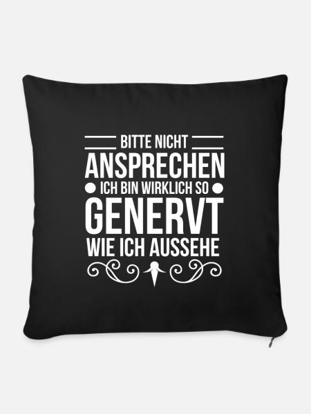 Genervt von Menschen - Genervt - Sofakissenbezug 45 x 45 cm - Schwarz