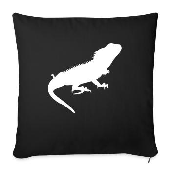 Jeu d’eau vert Dragon chinois Cadeau - Housse de coussin décorative 45 x 45 cm - noir - Devant