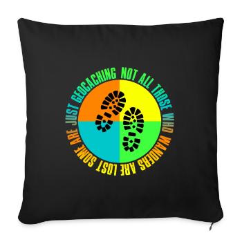 Chasse au trésor avec des amis cadeaux de géocaching GPS - Housse de coussin décorative 45 x 45 cm - noir - Devant