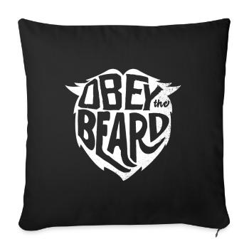 Barbe pleine barbe - Housse de coussin décorative 45 x 45 cm - noir - Devant