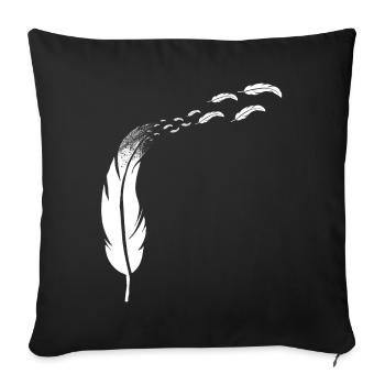 Feather headdress - flying feathers - Sofa pillowcase 17,3'' x 17,3'' (45 x 45 cm) - black - Front
