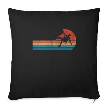 Cadeau d'alpinisme grimpeur d'escalade - Housse de coussin décorative 45 x 45 cm - noir - Devant