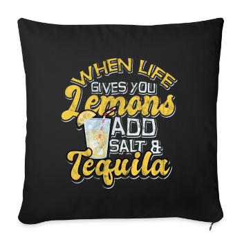 citron - Housse de coussin décorative 45 x 45 cm - noir - Devant