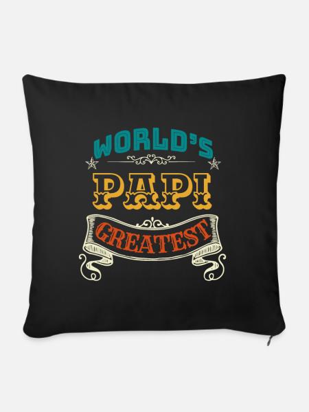 WORLDS GREATEST PAPI - Sofakissenbezug 45 x 45 cm - Schwarz