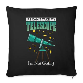 Astronom Astronomy Sternenkunde Telescope Weltraum - Sofakissenbezug 45 x 45 cm - Schwarz - Vorne