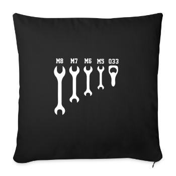 Mécanicien Meakaniker cadeau outil outil clé - Housse de coussin décorative 45 x 45 cm - noir - Devant