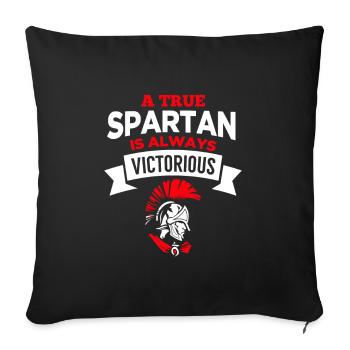 Spartan Fitness entraînement succès guerrier - Housse de coussin décorative 45 x 45 cm - noir - Devant