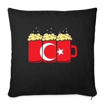Turkey Flag Country Beer Brewing Gift - Sofa pillowcase 17,3'' x 17,3'' (45 x 45 cm) - black - Front