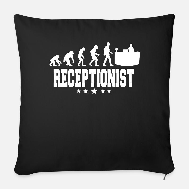 evolution of receptionist - Sofa pillowcase 17,3'' x 17,3'' (45 x 45 cm) - black
