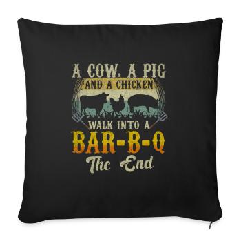 Griller le barbecue - Housse de coussin décorative 45 x 45 cm - noir - Devant