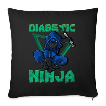 Diabetes ninja diabetic sugar insulin syringe - Sofa pillowcase 17,3'' x 17,3'' (45 x 45 cm) - black - Front