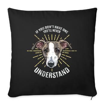 Greyhound Windhund - Sofakissenbezug 45 x 45 cm - Schwarz - Vorne