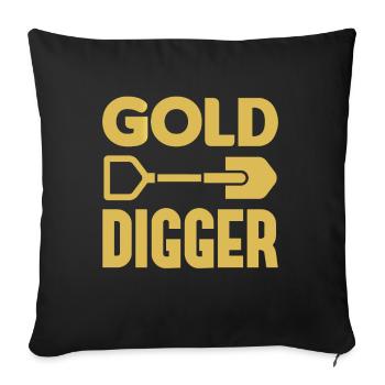 Gold Digger Gold Mining King Mine worker mining - Sofa pillowcase 17,3'' x 17,3'' (45 x 45 cm) - black - Front