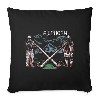 Alpes de cor des Alpes - Housse de coussin décorative 45 x 45 cm - noir - Devant