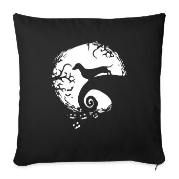 weiner dog in the Moon Dachshund Halloween - Sofa pillowcase 17,3'' x 17,3'' (45 x 45 cm) - black - Front